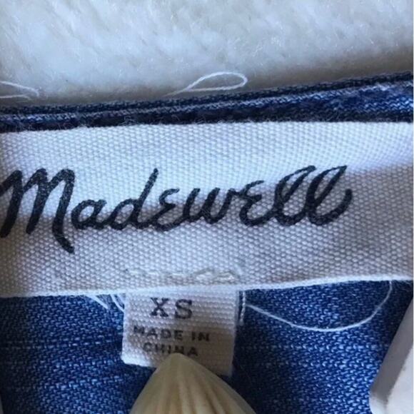Madewell Chambray Denim Wrap Top Blouse - Picture 5 of 5